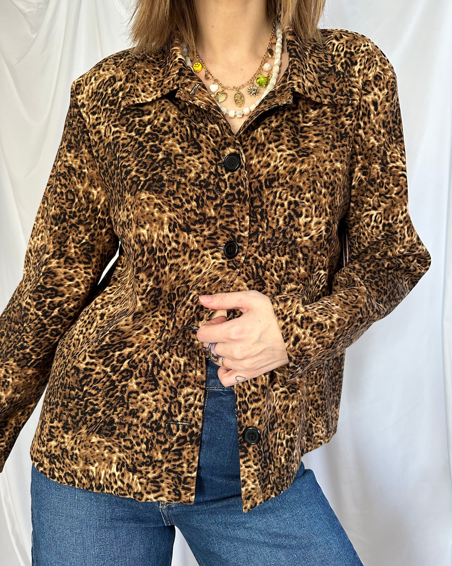 Leopard Button Down Shacket (L)