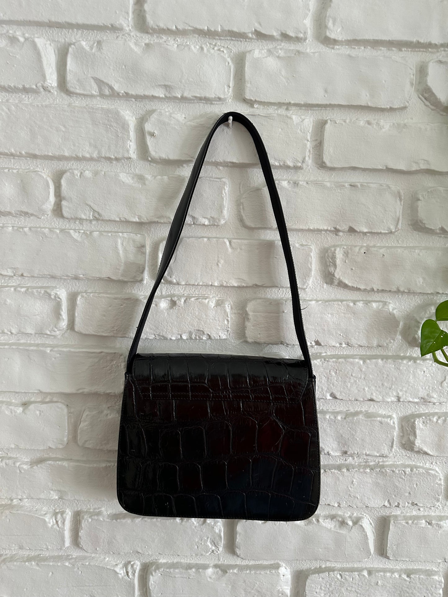 Cool Croc Leather Shoulder Bag