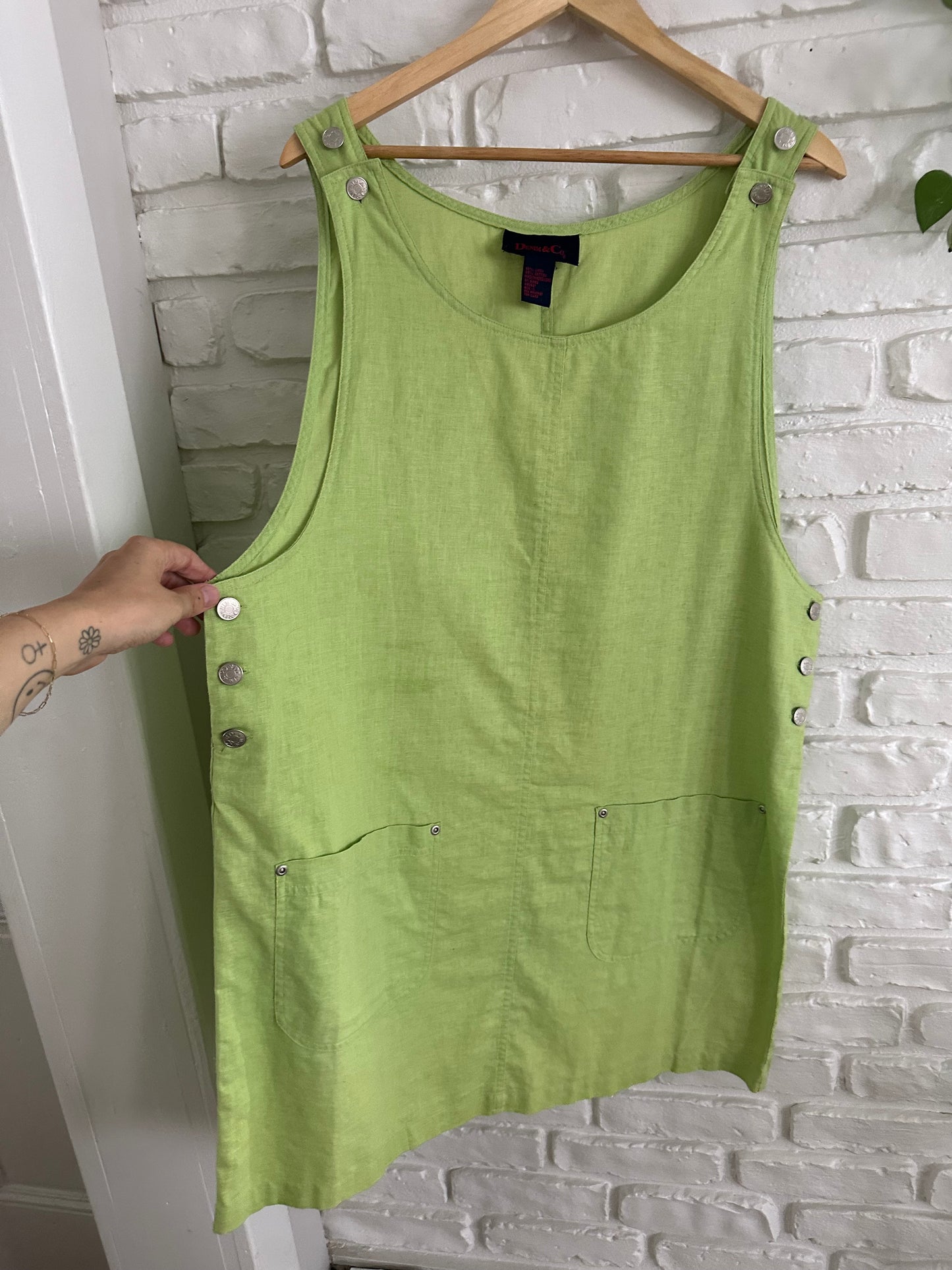 Green Linen Dress (L/XL)