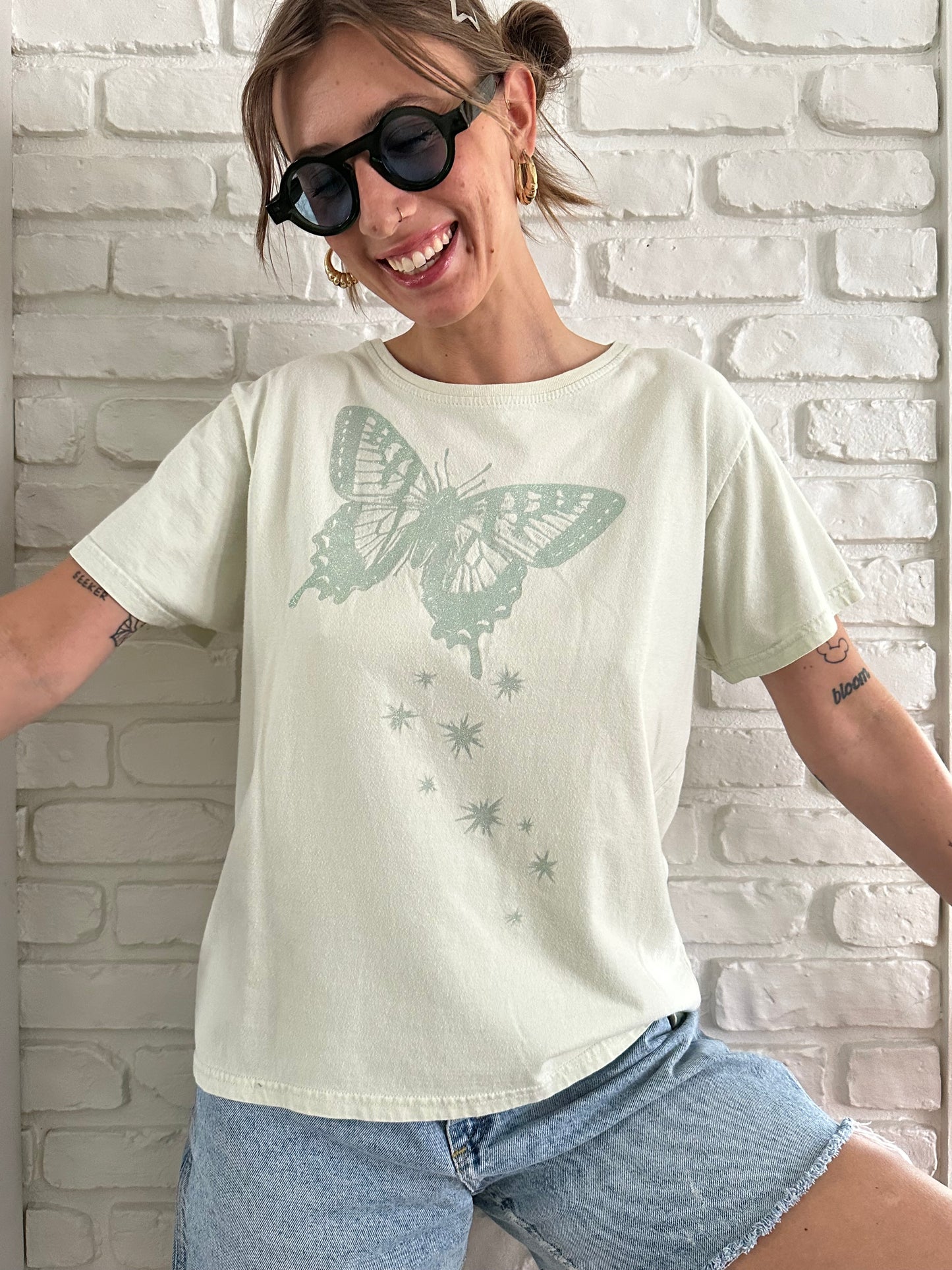 Butterfly Glitter Tee (L)