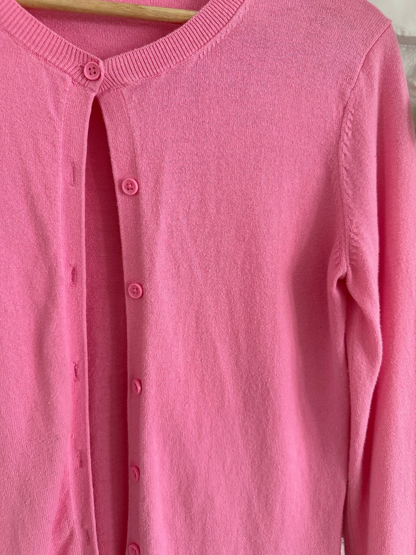 Preppy in Pink Cardigan (M)