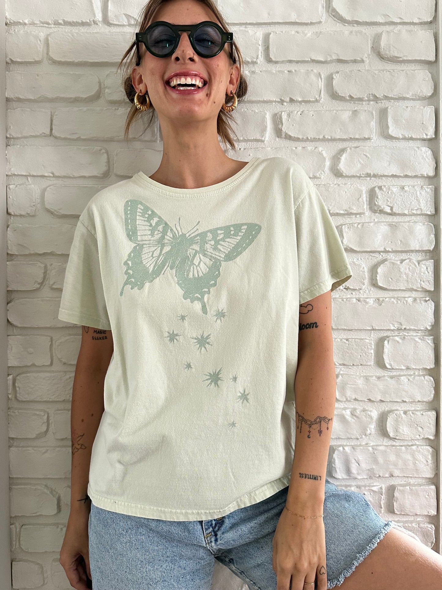 Butterfly Glitter Tee (L)