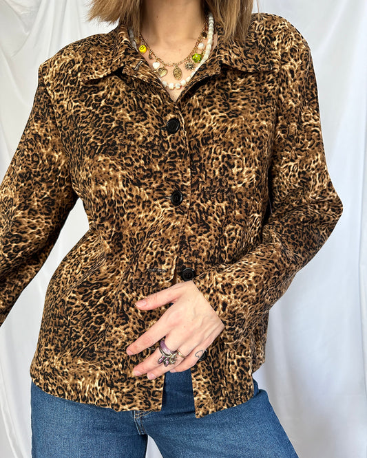 Leopard Button Down Shacket (L)