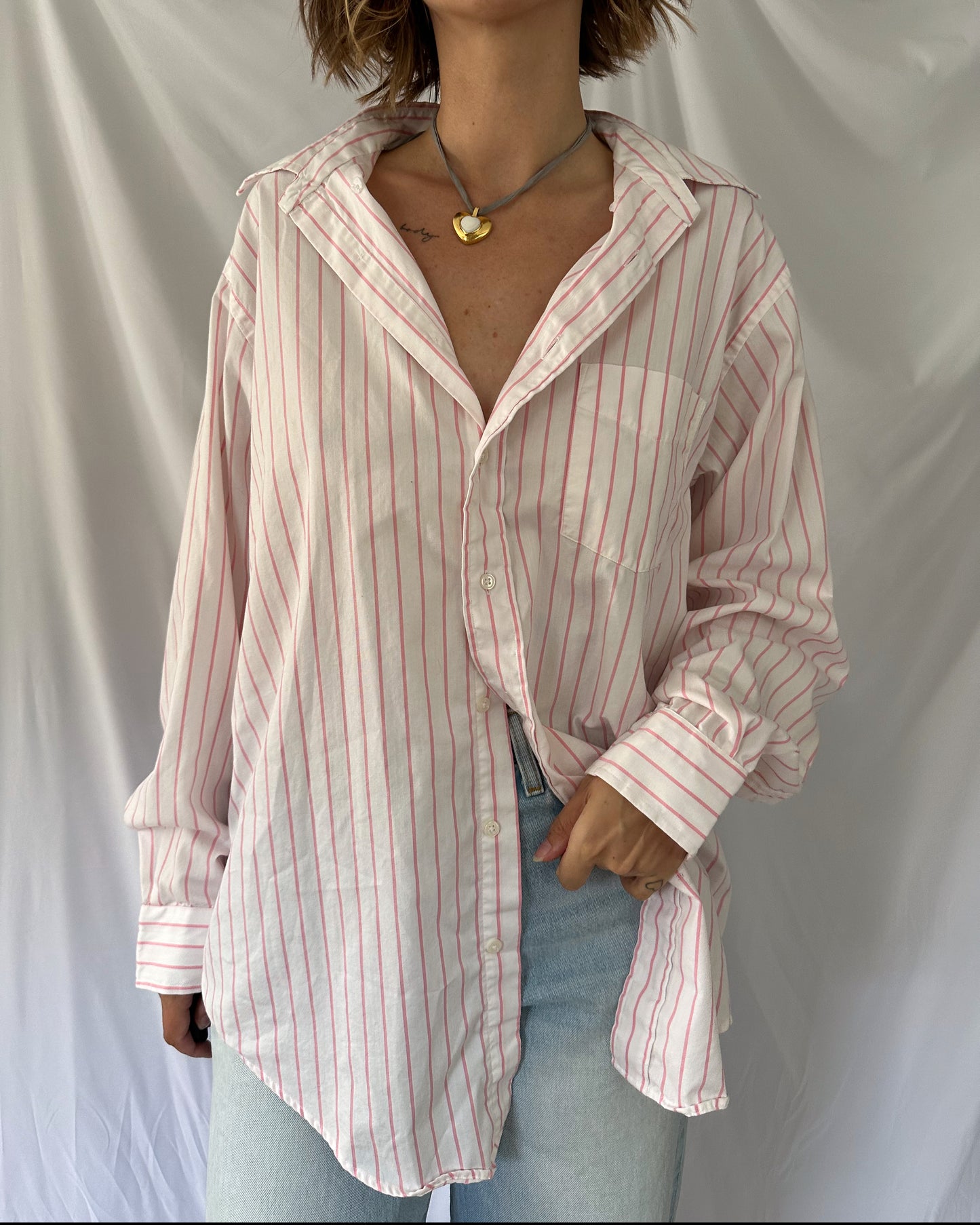 Pink Pinstripe Button Down (XL/2XL)