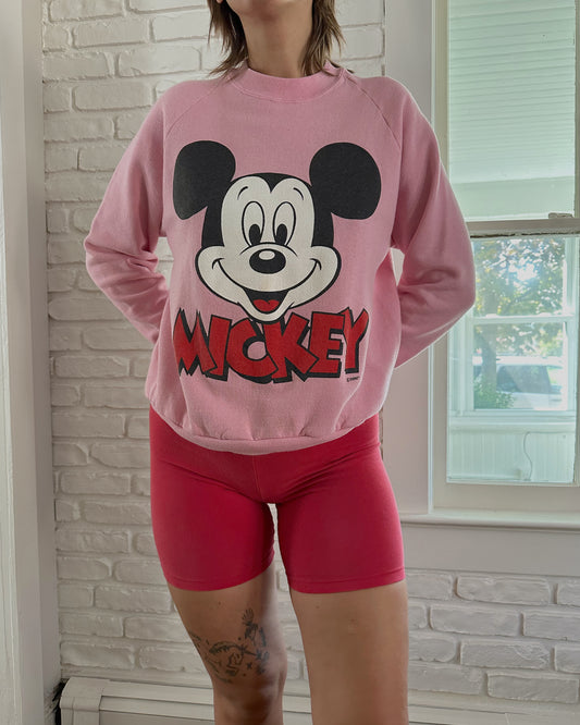 Pink Mickey Crewneck Sweatshirt (S/M)