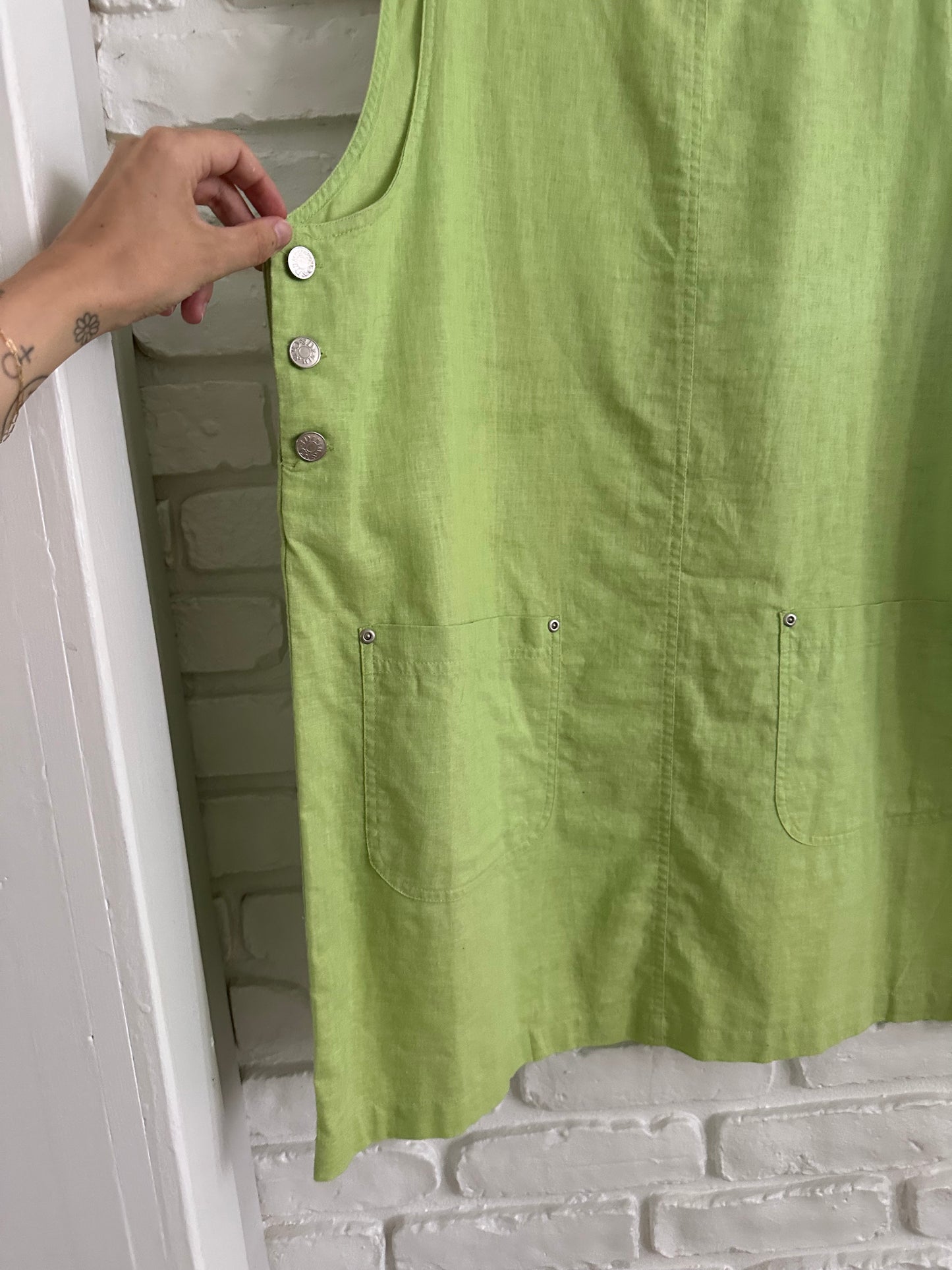 Green Linen Dress (L/XL)