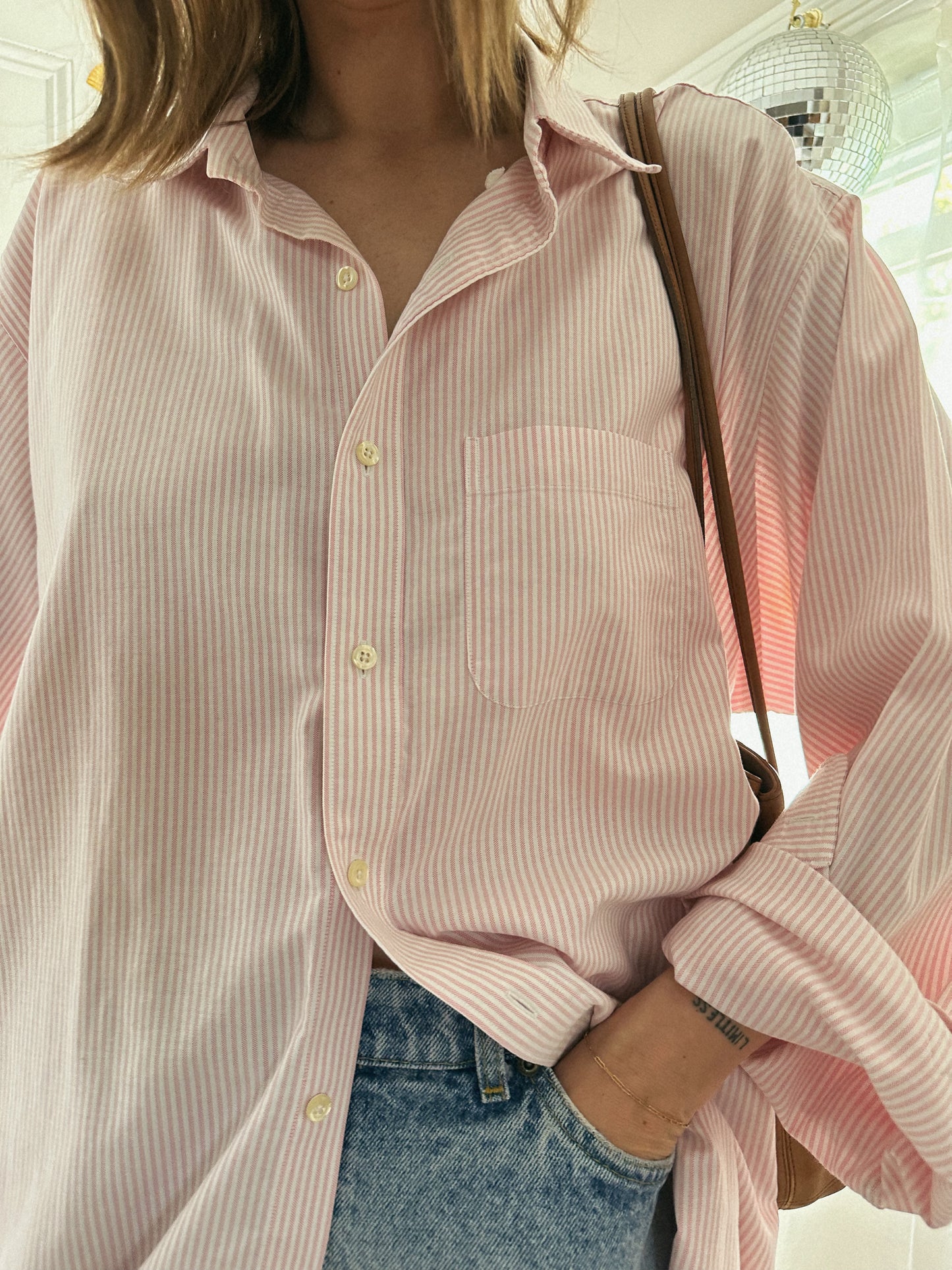 Pink Pinstripe Oxford (2XL)