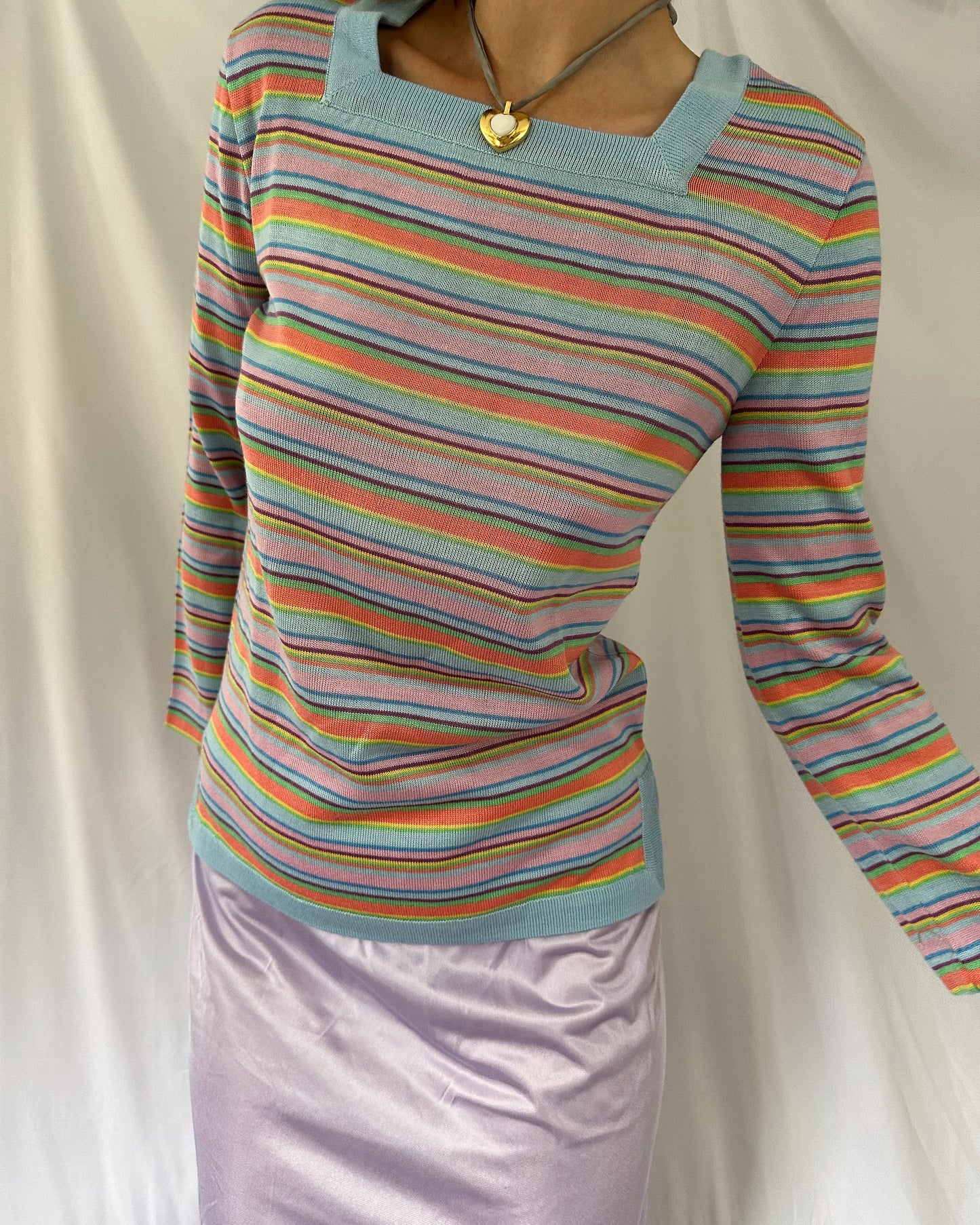 Rainbow Brite Square Neck Sweater (M)