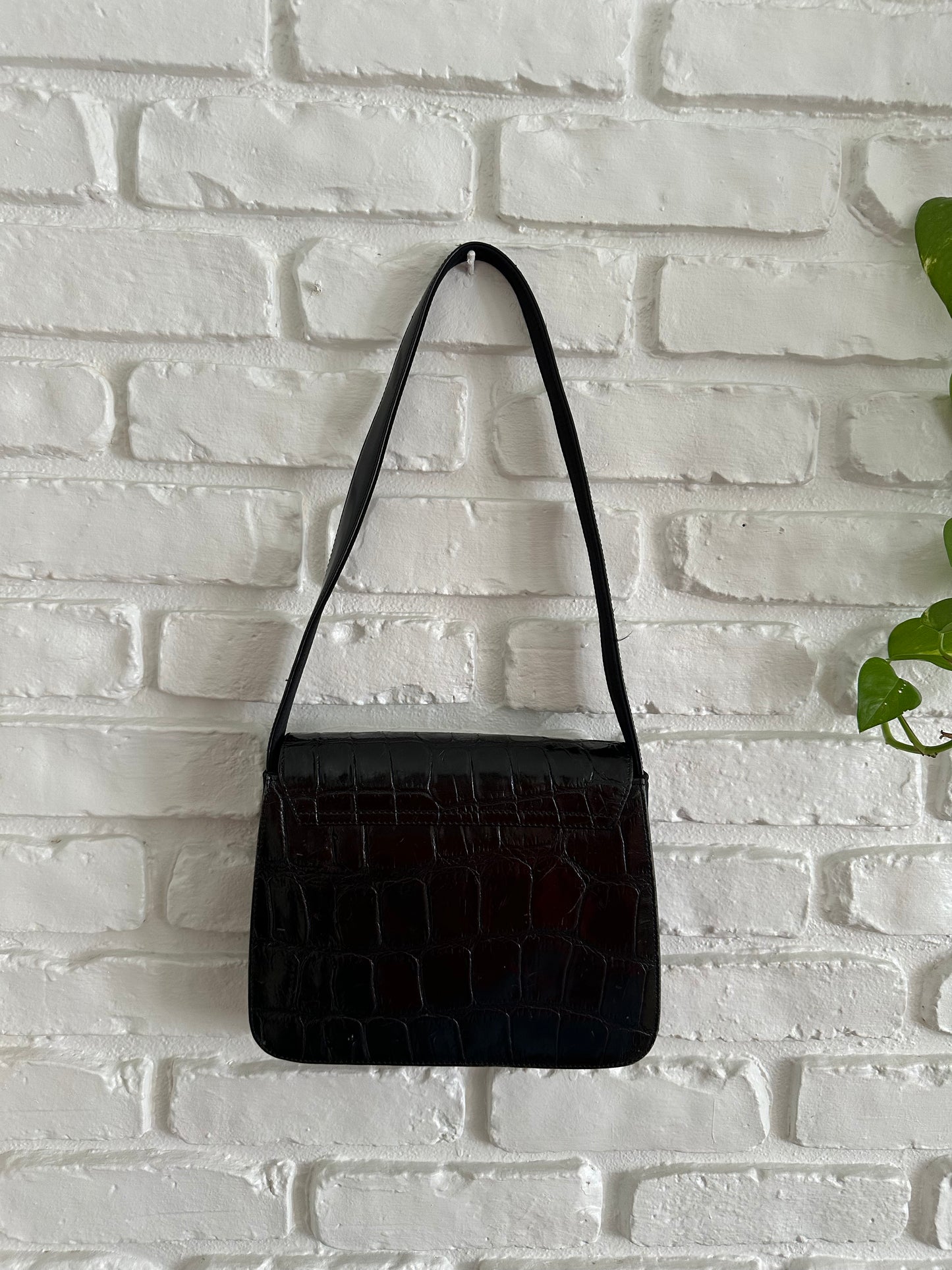 Cool Croc Leather Shoulder Bag