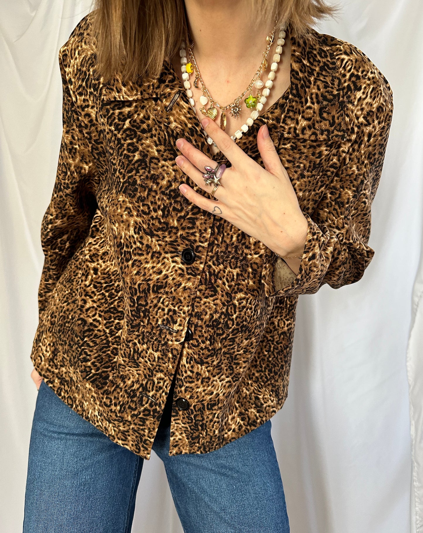 Leopard Button Down Shacket (L)