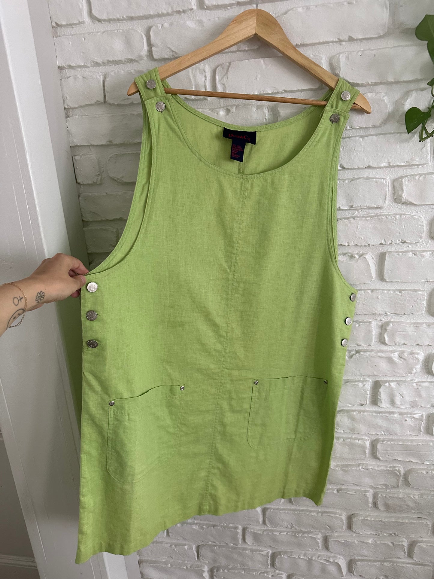 Green Linen Dress (L/XL)