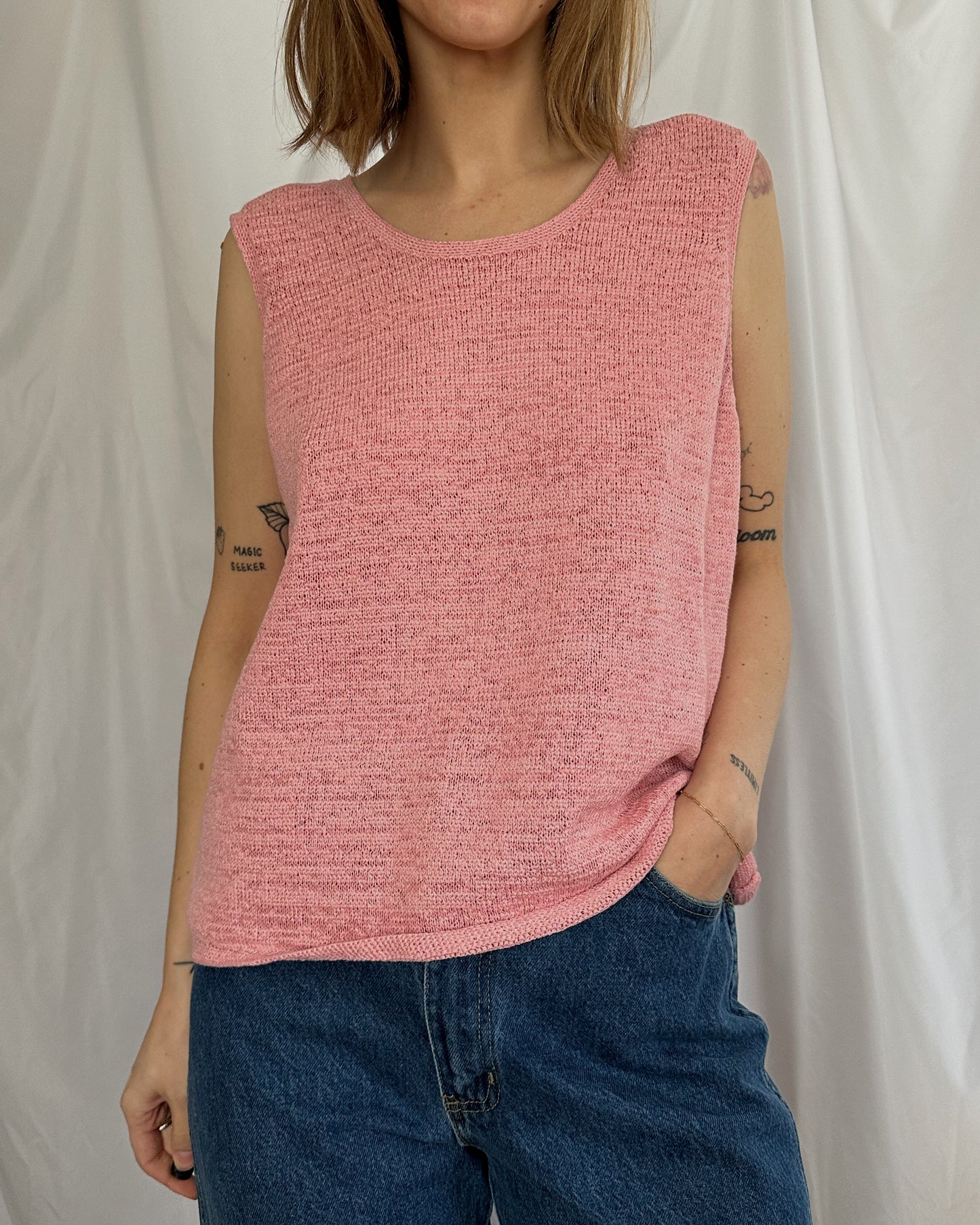 Pink Sweater Tank (L)