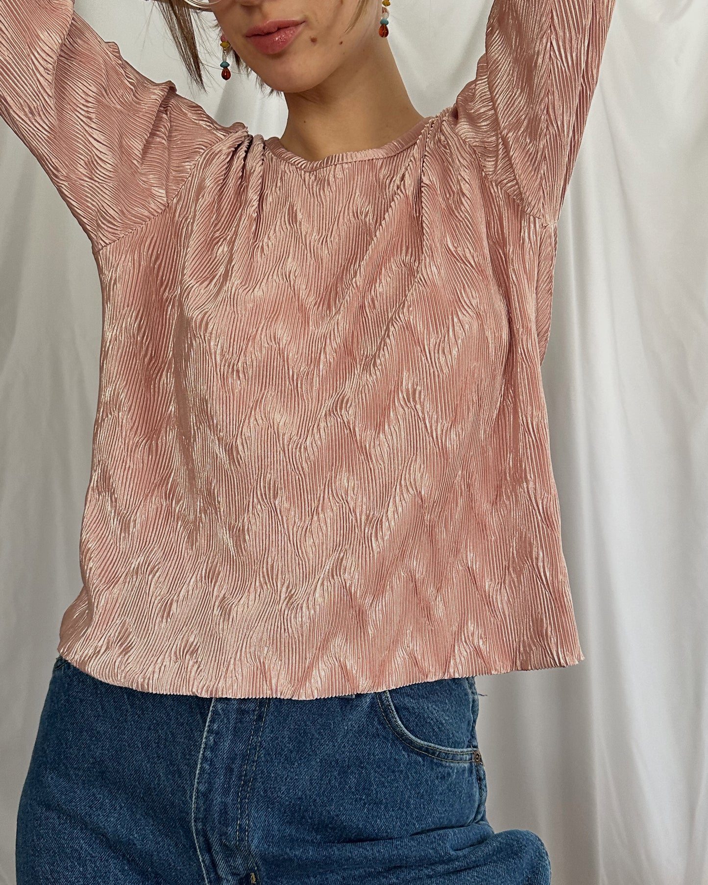 Dusty Pink Textured Top (M/L)