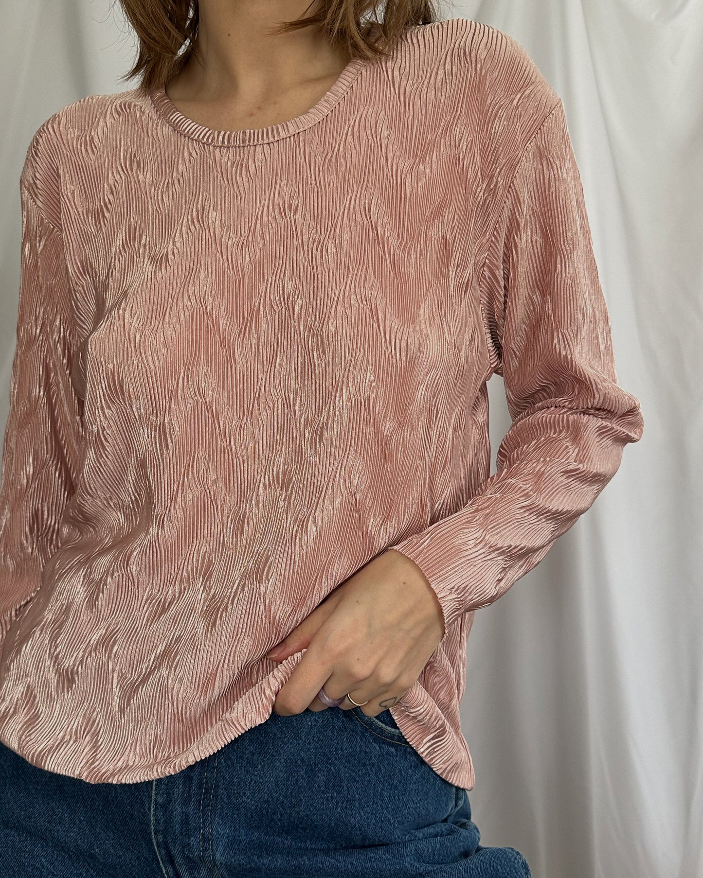 Dusty Pink Textured Top (M/L)