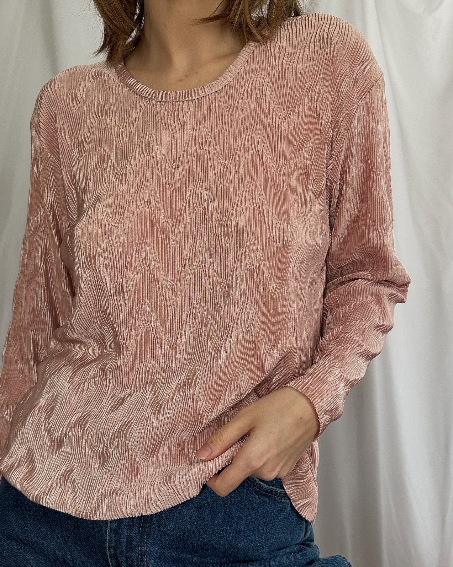 Dusty Pink Textured Top (M/L)